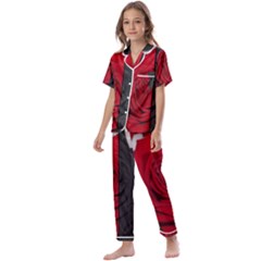 Roses Rouge Fleurs Kids  Satin Short Sleeve Pajamas Set