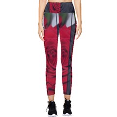 Roses Rouge Fleurs Pocket Leggings 