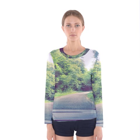 Photo Vue Sur Forêt  Women s Long Sleeve Tee by kcreatif