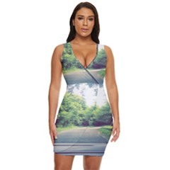 Photo Vue Sur Forêt  Draped Bodycon Dress