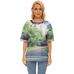 Photo Vue Sur Forêt  Oversized Basic Tee by kcreatif