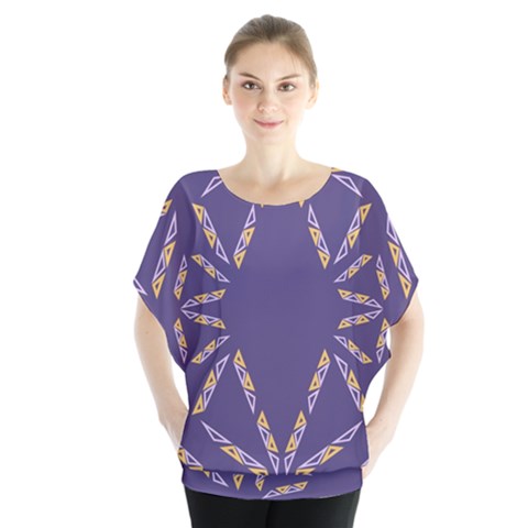 Abstract Pattern Geometric Backgrounds   Batwing Chiffon Blouse by Eskimos