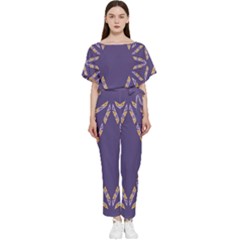 Abstract Pattern Geometric Backgrounds   Batwing Lightweight Chiffon Jumpsuit by Eskimos