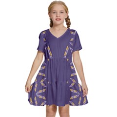 Abstract Pattern Geometric Backgrounds   Kids  Short Sleeve Tiered Mini Dress by Eskimos