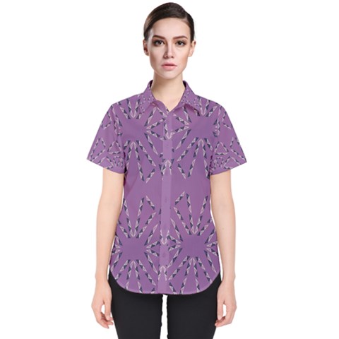 Abstract Pattern Geometric Backgrounds   Women s Short Sleeve Shirt by Eskimos