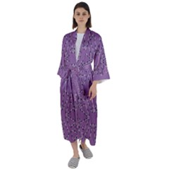 Abstract Pattern Geometric Backgrounds   Maxi Satin Kimono by Eskimos