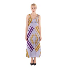 Abstract Geometric Design    Sleeveless Maxi Dress