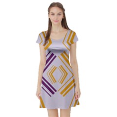 Abstract Geometric Design    Short Sleeve Skater Dress by Eskimos