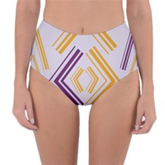 Abstract Geometric Design    Reversible High-waist Bikini Bottoms by Eskimos