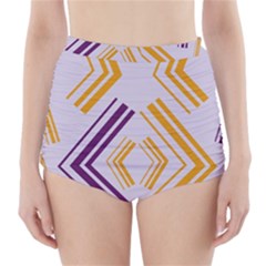 Abstract Geometric Design    High-waisted Bikini Bottoms by Eskimos