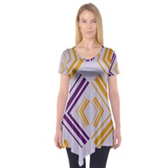 Abstract Geometric Design    Short Sleeve Tunic  by Eskimos