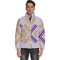 Abstract Geometric Design    Men s Puffer Bubble Jacket Coat by Eskimos