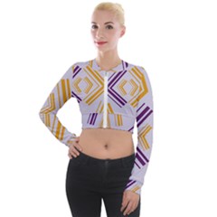 Abstract Geometric Design    Long Sleeve Cropped Velvet Jacket by Eskimos