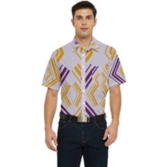 Abstract Geometric Design    Men s Short Sleeve Pocket Shirt  by Eskimos