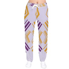 Abstract Geometric Design    Women Velvet Drawstring Pants by Eskimos