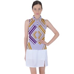 Abstract Geometric Design    Women s Sleeveless Polo Tee by Eskimos