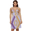 Abstract geometric design    V-Neck Pocket Summer Dress  View1