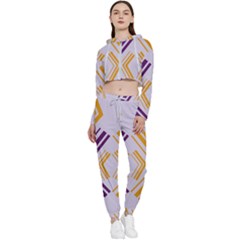 Abstract Geometric Design    Cropped Zip Up Lounge Set by Eskimos