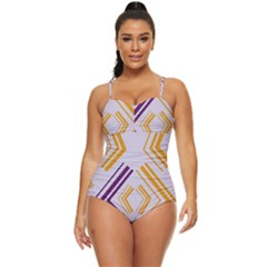 Abstract Geometric Design    Retro Full Coverage Swimsuit by Eskimos