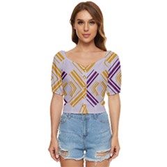 Abstract Geometric Design    Button Up Blouse