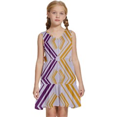 Abstract Geometric Design    Kids  Sleeveless Tiered Mini Dress