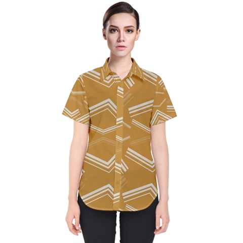 Abstract Geometric Design    Women s Short Sleeve Shirt by Eskimos