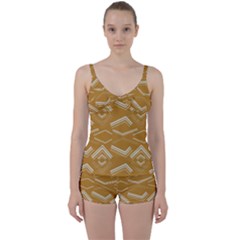 Abstract Geometric Design    Tie Front Two Piece Tankini by Eskimos