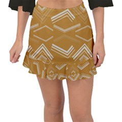 Abstract Geometric Design    Fishtail Mini Chiffon Skirt by Eskimos