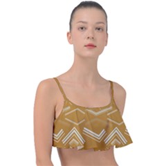 Abstract Geometric Design    Frill Bikini Top by Eskimos