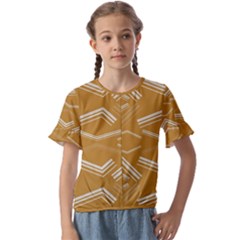 Abstract Geometric Design    Kids  Cuff Sleeve Scrunch Bottom Tee