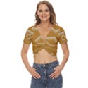 Abstract geometric design    Twist Front Crop Top View1