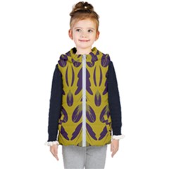 Folk Flowers Print Floral Pattern Ethnic Art Kids  Hooded Puffer Vest by Eskimos