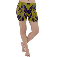 Folk Flowers Print Floral Pattern Ethnic Art Lightweight Velour Yoga Shorts by Eskimos