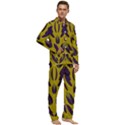 Folk flowers print Floral pattern Ethnic art Men s Long Sleeve Velvet Pocket Pajamas Set View2