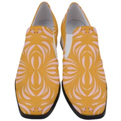 Folk Flowers Print Floral Pattern Ethnic Art Women Slip On Heel Loafers by Eskimos