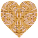 Folk flowers print Floral pattern Ethnic art Wooden Puzzle Heart View1