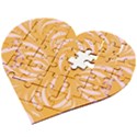 Folk flowers print Floral pattern Ethnic art Wooden Puzzle Heart View2