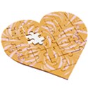 Folk flowers print Floral pattern Ethnic art Wooden Puzzle Heart View3