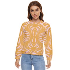 Folk Flowers Print Floral Pattern Ethnic Art Women s Long Sleeve Raglan Tee