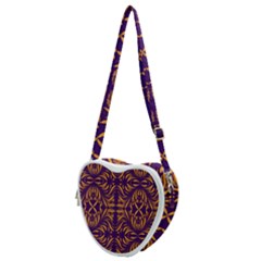 Folk Flowers Print Floral Pattern Ethnic Art Heart Shoulder Bag by Eskimos