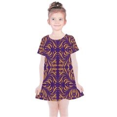 Folk Flowers Print Floral Pattern Ethnic Art Kids  Simple Cotton Dress