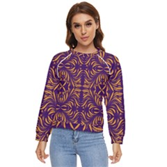 Folk Flowers Print Floral Pattern Ethnic Art Women s Long Sleeve Raglan Tee