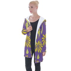 Folk Flowers Print Floral Pattern Ethnic Art Longline Hooded Cardigan by Eskimos