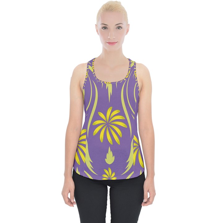 Folk flowers print Floral pattern Ethnic art Piece Up Tank Top