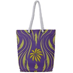 Folk Flowers Print Floral Pattern Ethnic Art Full Print Rope Handle Tote (small) by Eskimos