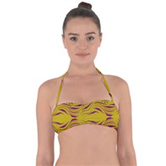  Folk Flowers Print Floral Pattern Ethnic Art Halter Bandeau Bikini Top by Eskimos