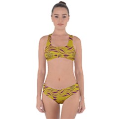  Folk Flowers Print Floral Pattern Ethnic Art Criss Cross Bikini Set by Eskimos