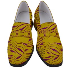  Folk Flowers Print Floral Pattern Ethnic Art Women s Chunky Heel Loafers by Eskimos