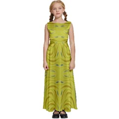 Folk Flowers Print Floral Pattern Ethnic Art Kids  Satin Sleeveless Maxi Dress