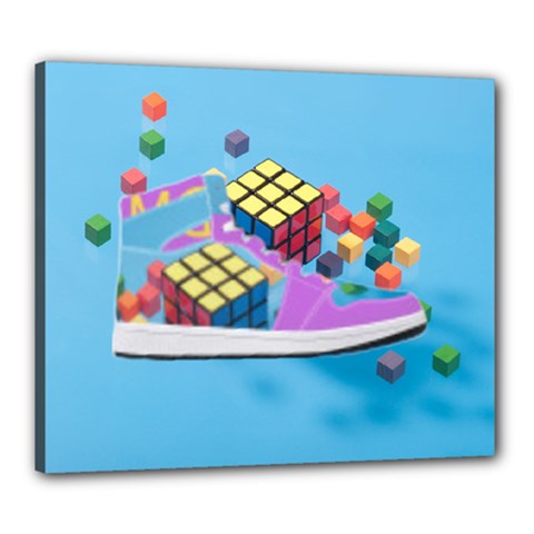 Floating-cubes-on-blue Backgrounderaser 20220422 203144521 Backgrounderaser 20220422 203216276 Canvas 24  X 20  (stretched) by marthatravis1968